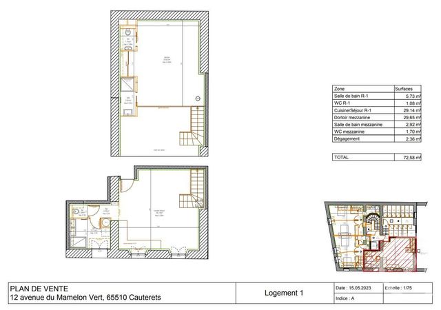 Appartement F3 à vendre - 3 pièces - 72.58 m2 - CAUTERETS - 65 - MIDI-PYRENEES - Century 21 L'Immobilière Des Gaves