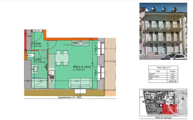 Appartement F1 à vendre - 1 pièce - 24.93 m2 - CAUTERETS - 65 - MIDI-PYRENEES - Century 21 L'Immobilière Des Gaves