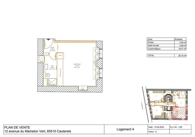 Appartement F1 à vendre - 1 pièce - 26.15 m2 - CAUTERETS - 65 - MIDI-PYRENEES - Century 21 L'Immobilière Des Gaves