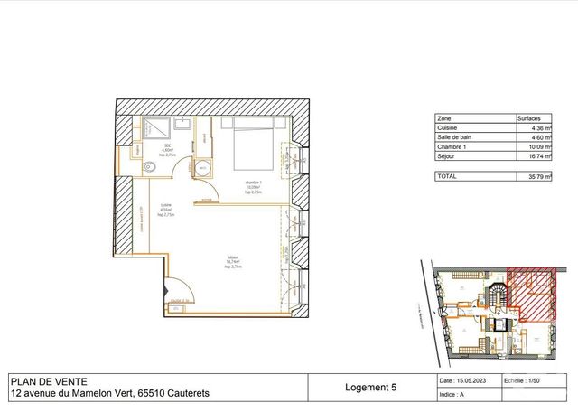 Appartement F2 à vendre - 2 pièces - 35.79 m2 - CAUTERETS - 65 - MIDI-PYRENEES - Century 21 L'Immobilière Des Gaves