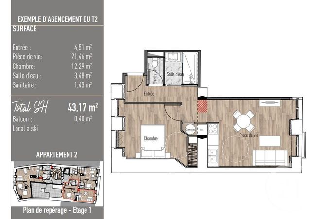 Appartement F2 à vendre - 2 pièces - 43.17 m2 - CAUTERETS - 65 - MIDI-PYRENEES - Century 21 L'Immobilière Des Gaves