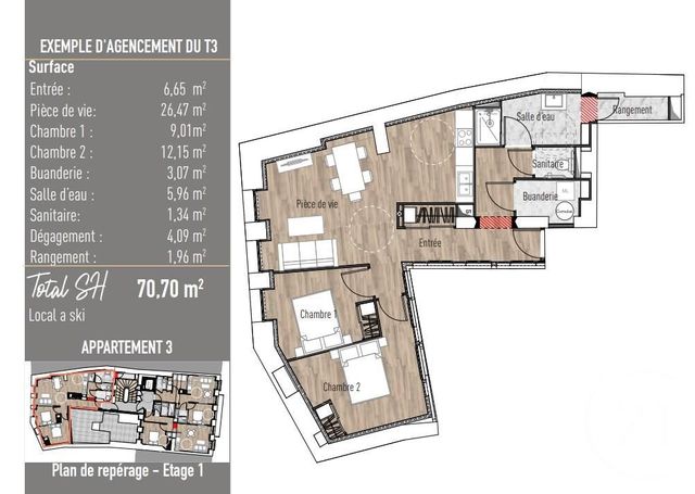 Appartement F3 à vendre - 3 pièces - 70.7 m2 - CAUTERETS - 65 - MIDI-PYRENEES - Century 21 L'Immobilière Des Gaves