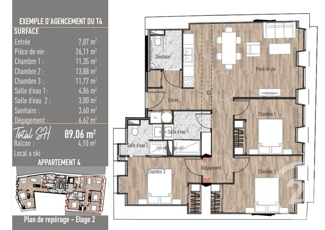 Appartement F4 à vendre - 4 pièces - 89.06 m2 - CAUTERETS - 65 - MIDI-PYRENEES - Century 21 L'Immobilière Des Gaves