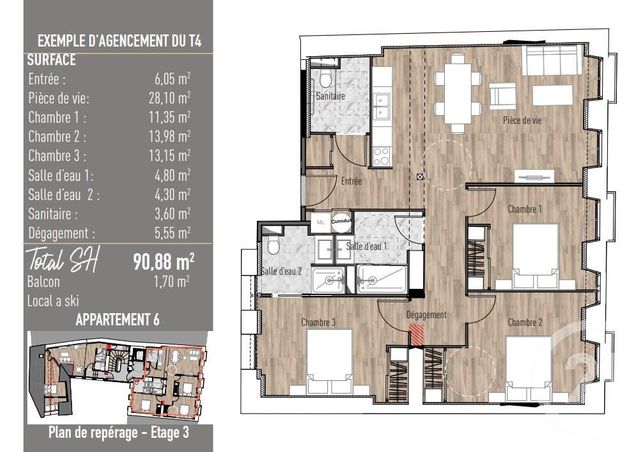 Appartement F4 à vendre - 4 pièces - 90.88 m2 - CAUTERETS - 65 - MIDI-PYRENEES - Century 21 L'Immobilière Des Gaves