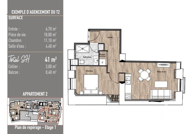 Appartement F2 à vendre - 3 pièces - 40.45 m2 - CAUTERETS - 65 - MIDI-PYRENEES - Century 21 L'Immobilière Des Gaves
