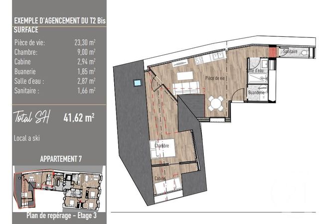 Appartement F2 à vendre - 3 pièces - 41.62 m2 - CAUTERETS - 65 - MIDI-PYRENEES - Century 21 L'Immobilière Des Gaves