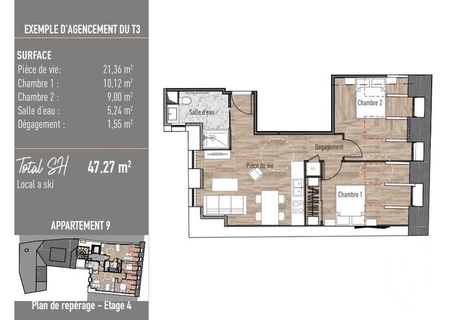 Appartement F3 à vendre - 3 pièces - 47.27 m2 - CAUTERETS - 65 - MIDI-PYRENEES - Century 21 L'Immobilière Des Gaves