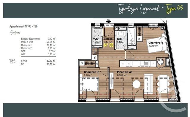 Appartement F3 à vendre - 3 pièces - 52.99 m2 - CAUTERETS - 65 - MIDI-PYRENEES - Century 21 L'Immobilière Des Gaves