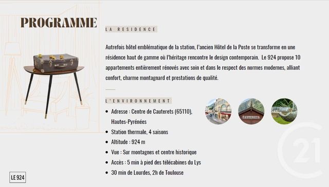 Appartement à vendre - 3 pièces - 59.01 m2 - CAUTERETS - 65 - MIDI-PYRENEES - Century 21 L'Immobilière Des Gaves